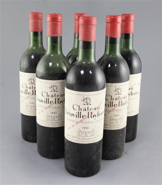 Six bottles of Chateau Leoville Poyferre, Saint Julien, 1961.